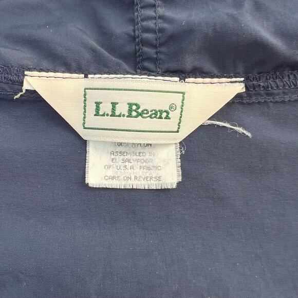 L.L. Bean Vintage Anorak Pullover Hoodie Windbreaker Navy Blue - Picture 5 of 9